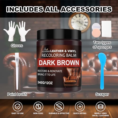 Leather Scratch Repair Balm Medium Brown for Couches, Car Seats & Boots M151