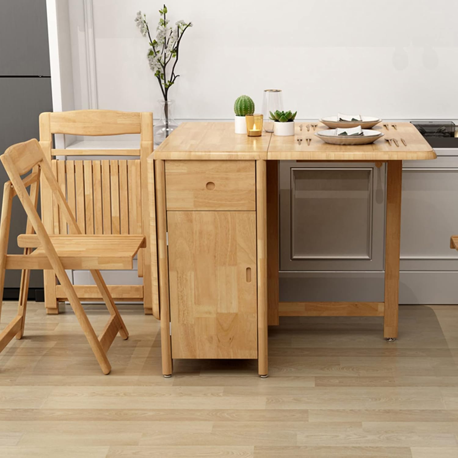 Solid Wood Drop Leaf Folding Dining Table V270