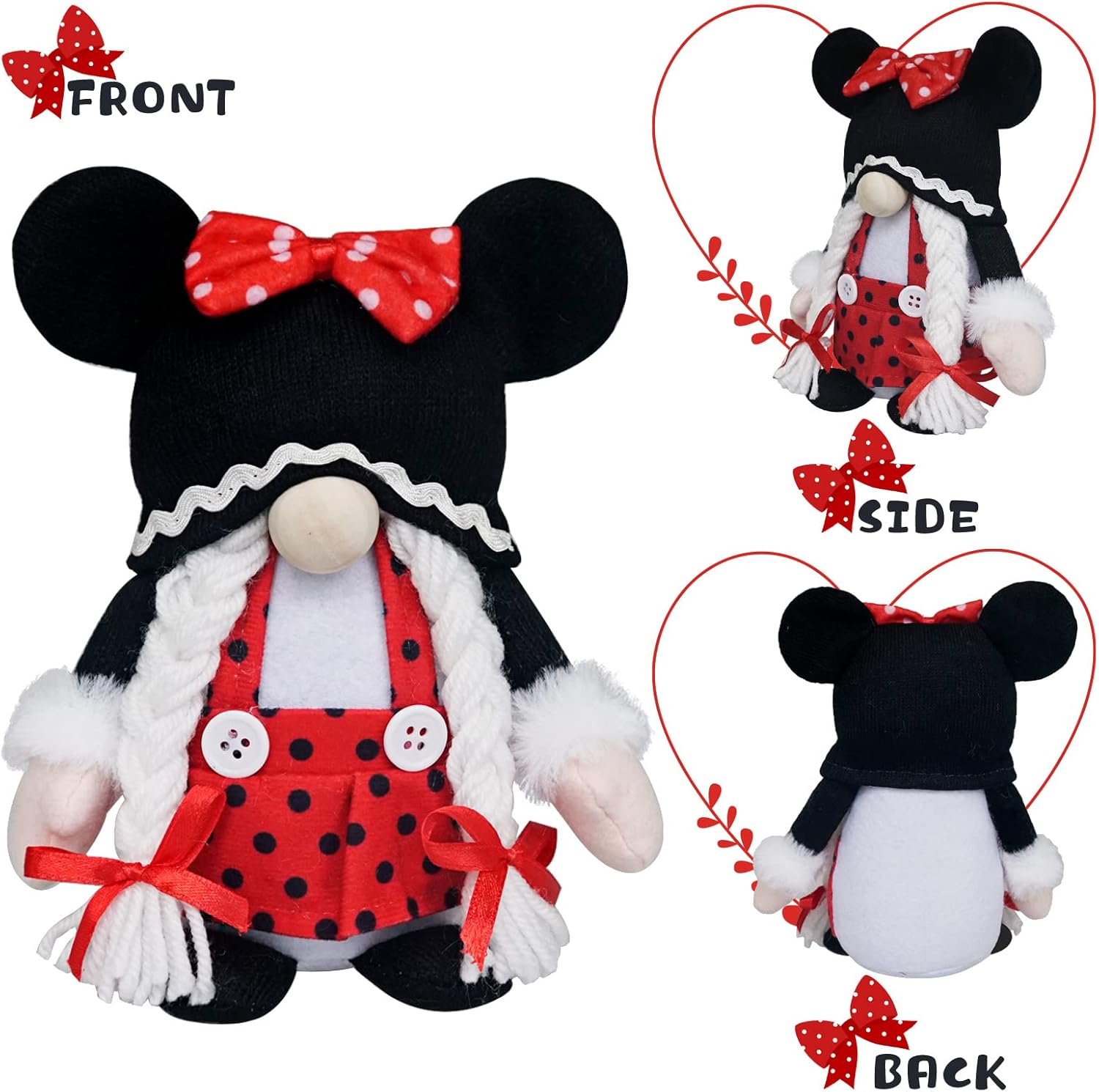 Valentine Mouse Gnomes Plush Scandinavian Tomte Elf Doll Decor R2311