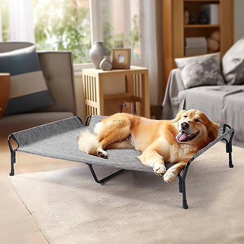 Veehoo Medium Elevated Dog Bed with Guardrail, Non-Slip, Washable, Brown T449717
