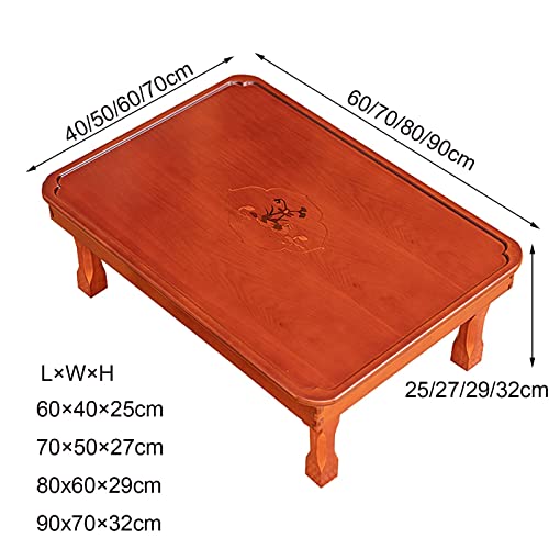Folding Table Korean Solid Wood Dining Table for Tatami Bay Window Tea House R46685