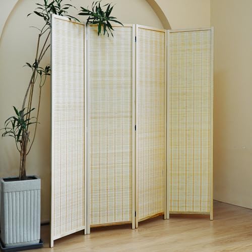 Bamboo Room Divider Screen 5 Panel Folding, 67"H x 76.75"W K9269