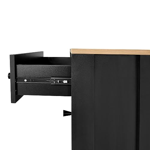 Knocbel Entryway Narrow Shoes Cabinet with 2 Shelves and Top Drawer, Black F96294