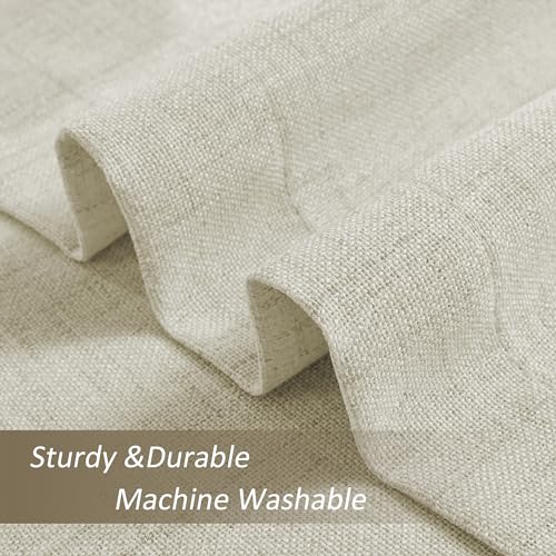 Taupe Linen Pinch Pleated Curtains 96 Inches Light Filtering for Living Room X6508