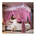 4 Corner Post Bed Canopy, Princess Room Bed Curtain Canopy Mosquito Net, Twin Queen King Bedroom Decor (Color :, Size : 120X200cm/47X79inch) (Blue 2)