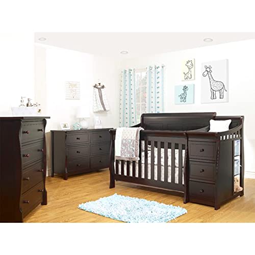 Sorelle Furniture Princeton Elite Crib and Changer with Solid Panel Back, White F515