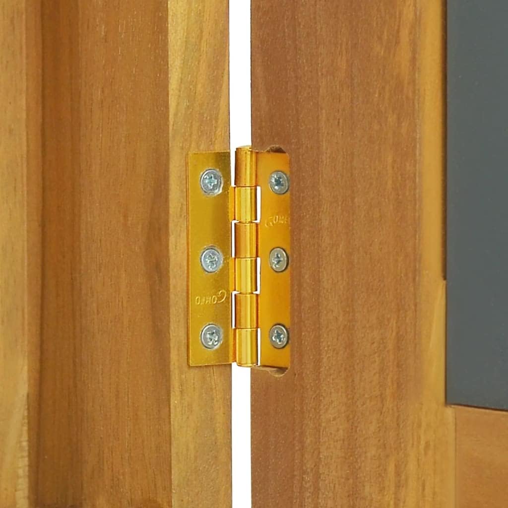 SecondBoy Natural Wood Grain Teak Wall Cabinet with Mirror Door N24854