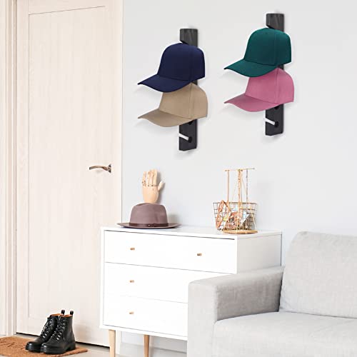 Wall Hat Rack for Baseball Caps Wooden Organizer Hanger 2 Pack Gray S63475