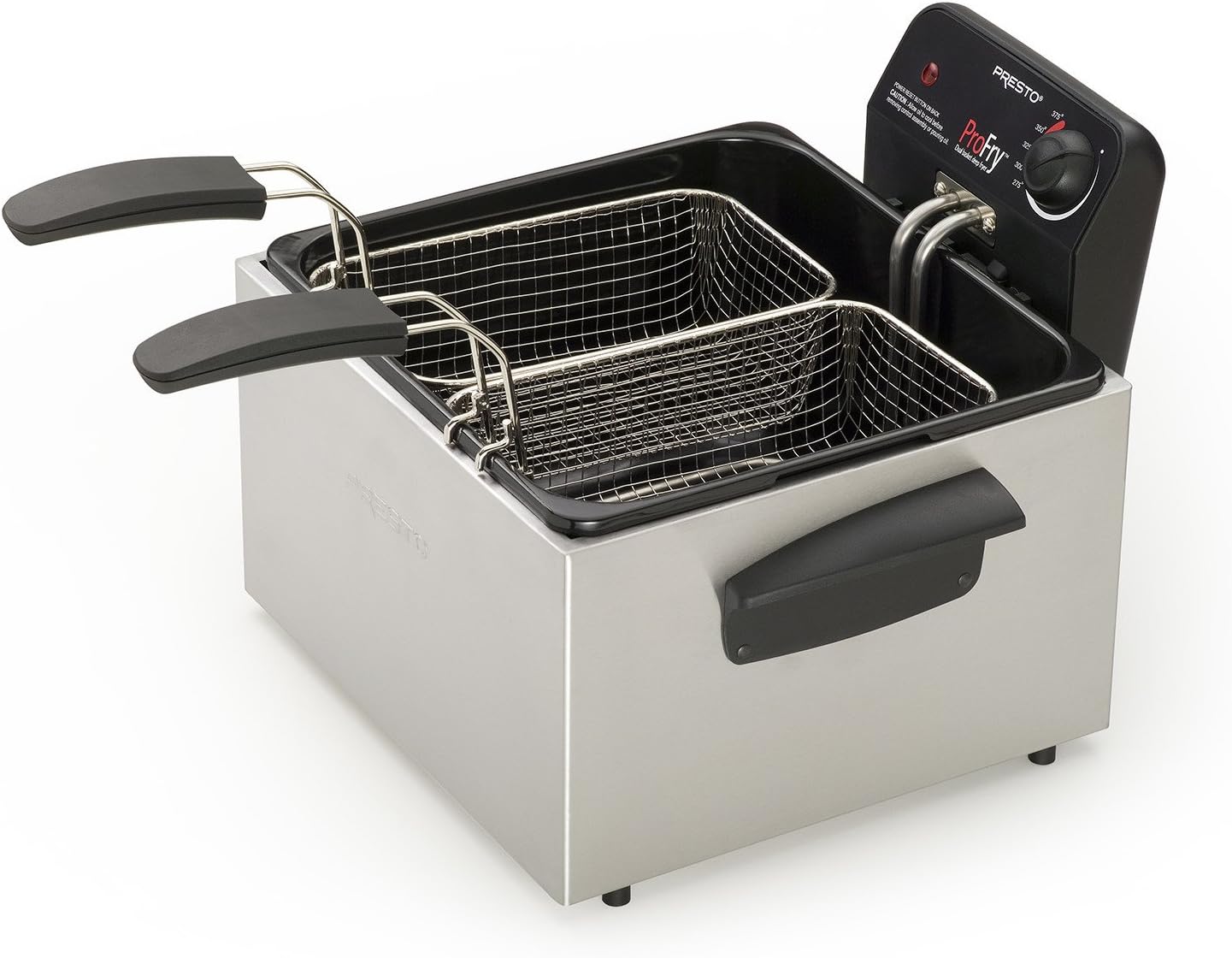 Presto 1800W 12-Cup Dual ProFry Immersion Element Deep Fryer, Stainless Steel