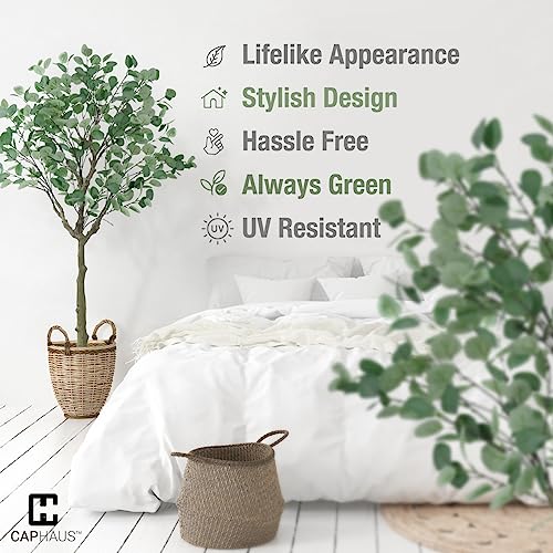 Fencer Wire Artificial Olive Tree Faux Potted Plant Indoor Home Office Decoration 5/6/7 Feet K8138