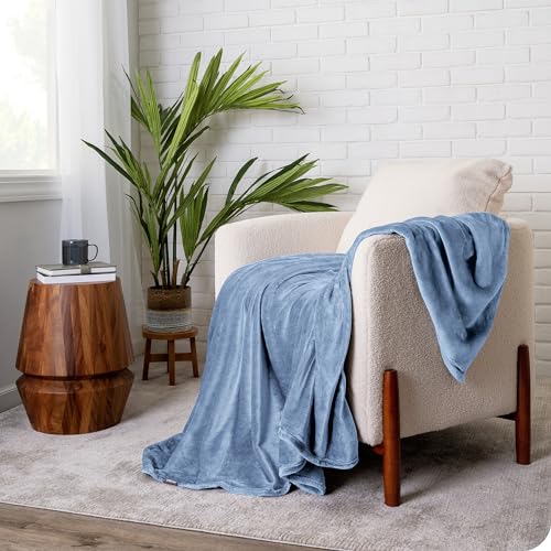 Bare Home Fleece Blanket Twin/Twin XL Emerald Microplush I32439