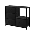 AZL1 Life Concept Storage Tower with Shelves, 4 Drawers Closet Organizer, Night Stand, Fabric Bins, Versatile Cabinet, Dresser for Bedroom, Living Room, Hallway, Wood Handles, Dark Grey