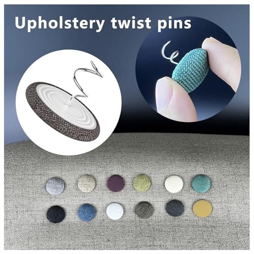 Twist Upholstery Pins for Slipcovers - Furniture Pins (12 Pack, Grey Blue) Y757937