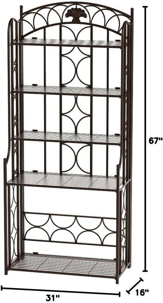 International Caravan 5-Tier Iron Bakers Rack B29852