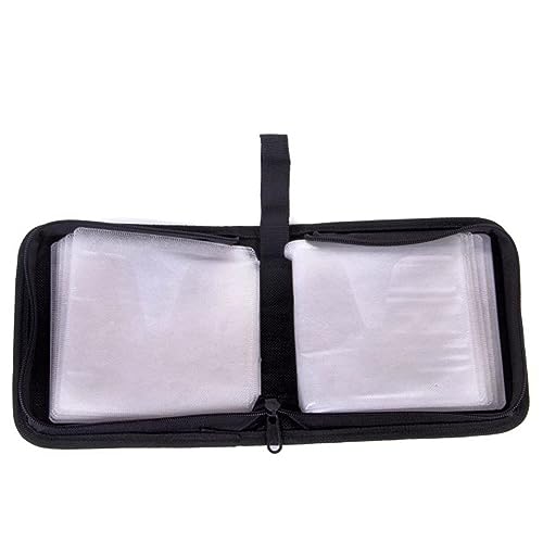 CD Case DVD Storage Holder PU Leather Organizer Black 40 Capacity C126283