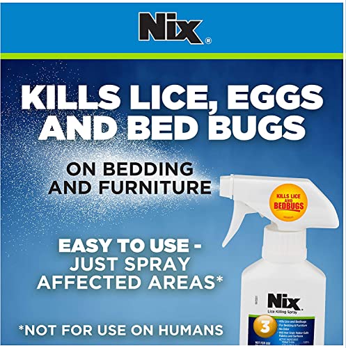 Nix Lice & Bed Bug Killing Spray for Home, Bedding & Furniture, 5 fl oz (Pack of 3) M567