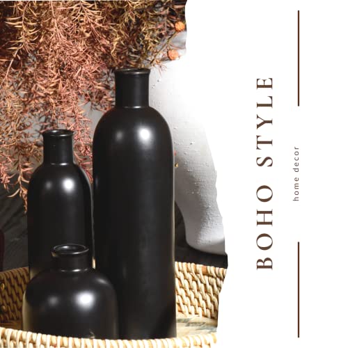 Perfnique Ceramic White Vase Set of 3, Modern Boho Home Decor O352807