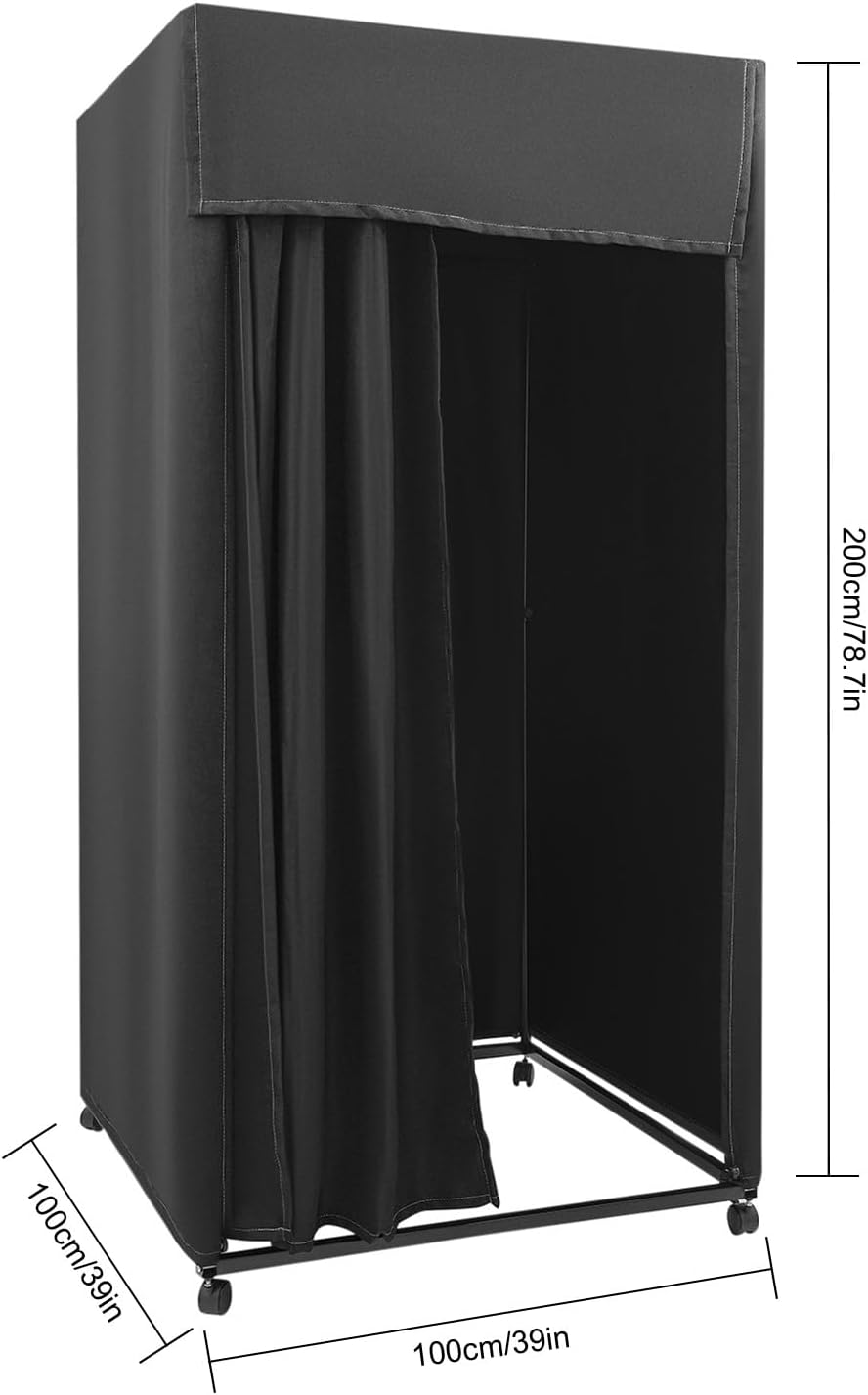 Portable Fitting Room with Shading Curtain & Wheels Z24517