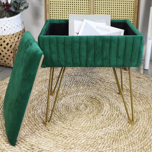 Velvet Vanity Stool with Back for Makeup (White) T465
