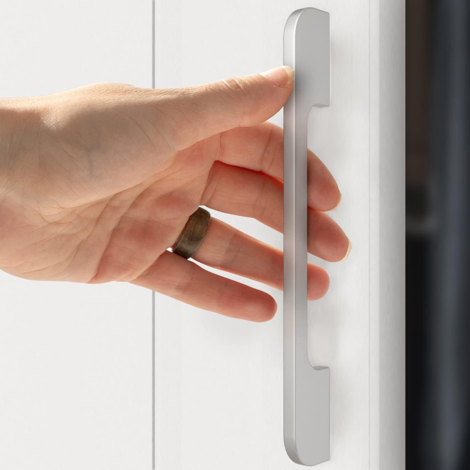 Solid Aluminum Cabinet Handles Modern Silver 45 Pack C36715