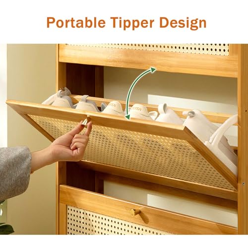 Bamboo Shoe Storage Rack 3 Layers Freestanding Cabinet A2432
