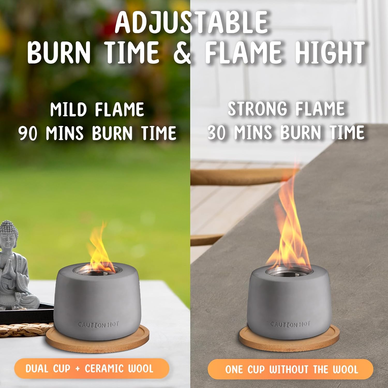 Table Top Firepit Smores Maker with Extendable Forks and Wooden Base G709430
