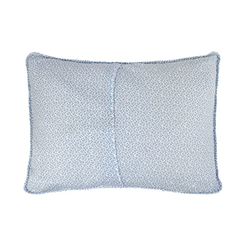 Laura Ashley King Cotton Reversible Quilt Set with Shams, Kenna Blue V86923