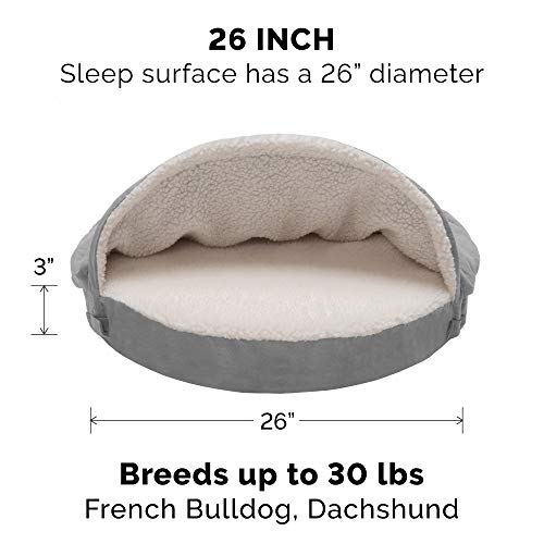 Furhaven 26" Round Cooling Gel Dog Bed for Small/Medium Dogs, Removable Washable Cover, Pink S59781