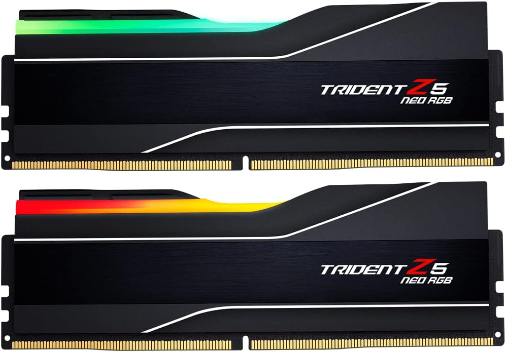 G.SKILL Trident Z5 Neo RGB Series (AMD Expo) DDR5 RAM 32GB (2x16GB) 6400MT/s CL32-39-39-102 1.40V Desktop Computer Memory UDIMM - Matte Black (F5-6400J3239G16GX2-TZ5NR)