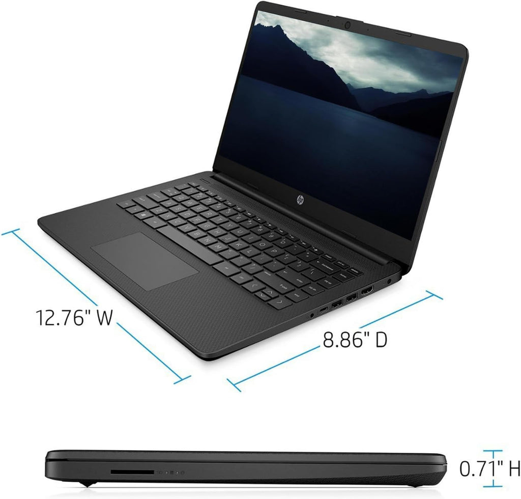HP 14" Laptop, Intel Celeron N4120, 8GB RAM, 320GB Storage, Windows 11, Black B959