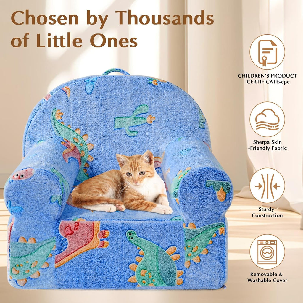 Glow in The Dark Dinosaur Toddler Sherpa Chair E125064