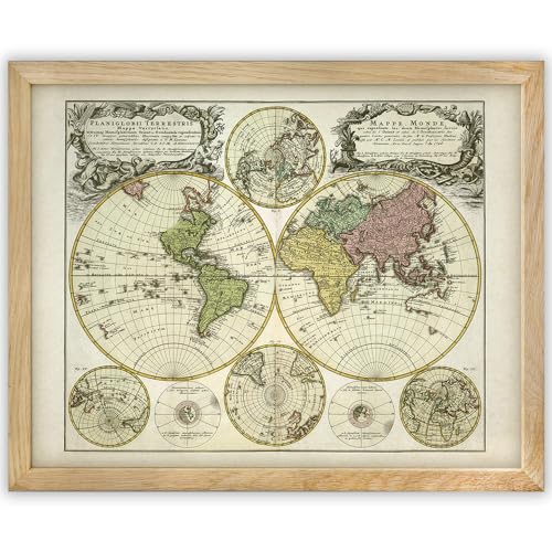 Vintage Old World Map - 11x14 Unframed Art Print - Great Vintage Home Decor and Gift for Old Map Enthusiasts Under $15