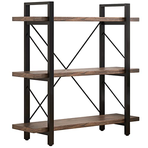 5-Tier Bookshelf Industrial Style Real Wood Bookcase Retro Brown D8464