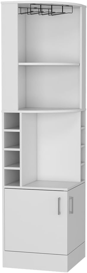 Corner Bar Storage Cabinet with Wine Rack, White Finish Z656213
