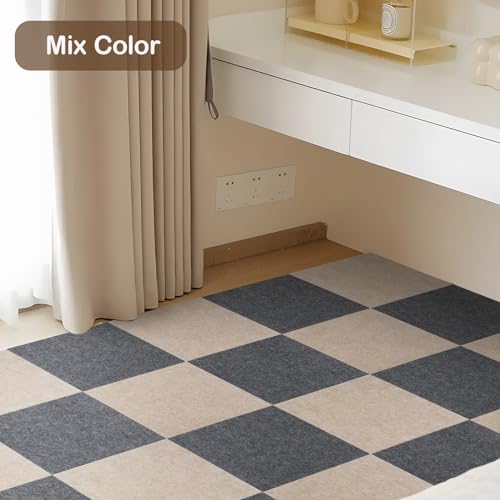 12" x 12" Dark Grey 12 Pack Self Adhesive Carpet Floor Tiles H674
