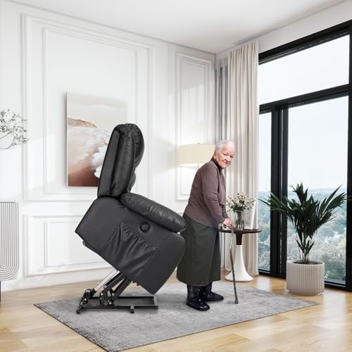 Power Lift Recliner Chair for Elderly with Massage and Heating, Brown U5395