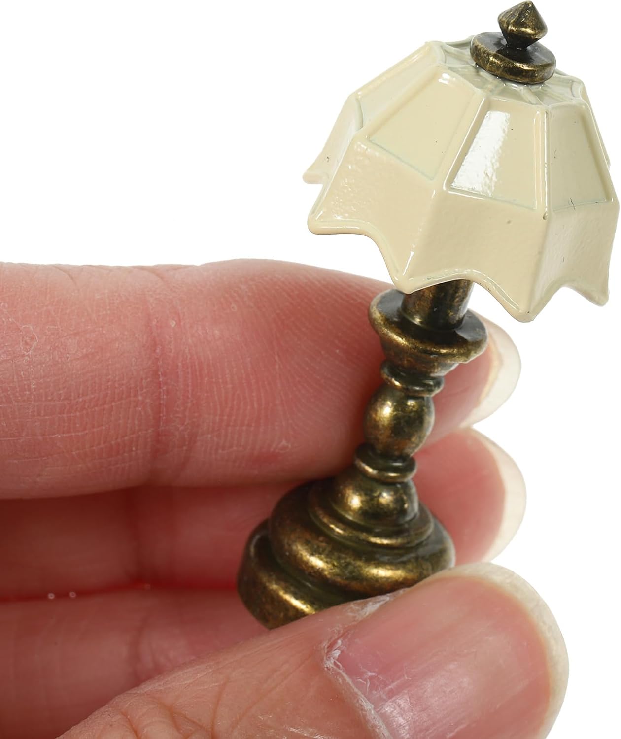 MAGICLULU Metal Table Lamp Dollhouse Miniature LED Lights 3pcs White Vintage Decor Y393226