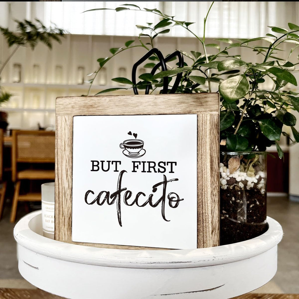 But First Cafecito Coffee Wood Sign for Home Decor P231