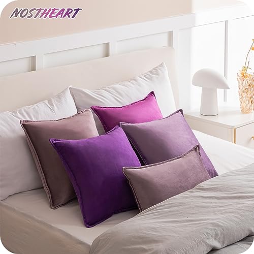 Decorative Velvet Throw Pillow Covers 12x20 Inch Set of 4 N9990
