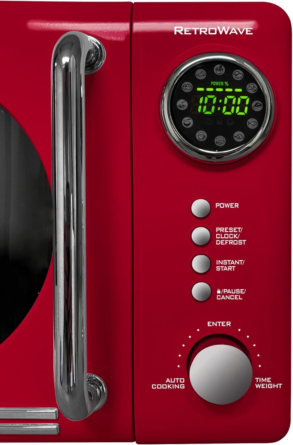 Nostalgia Retro Compact Microwave Oven 0.7 Cu. Ft. 700-Watts and Stainless Steel Electric Tea Kettle 1.7 Liters C465