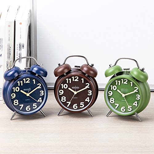 Desk Clock Silent Night Light Alarm for Bedroom Green R5345