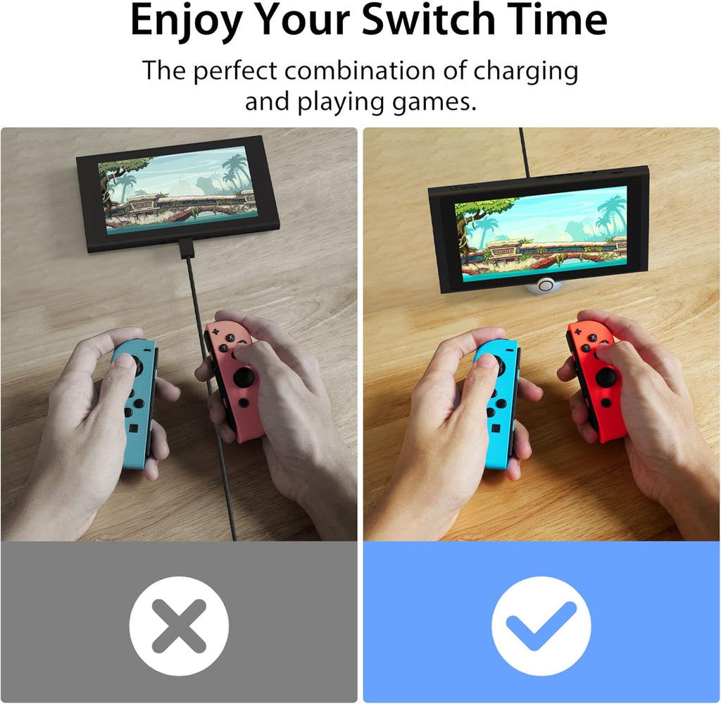 Antank Tiny Charging Stand for Nintendo Switch/Switch Lite/Switch OLED, USB-C, Red & White Q96479