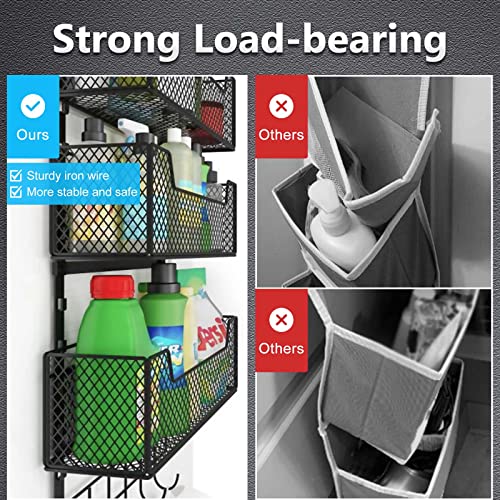Adjustable Over The Door Organizer with 4 Metal Baskets, White H46810