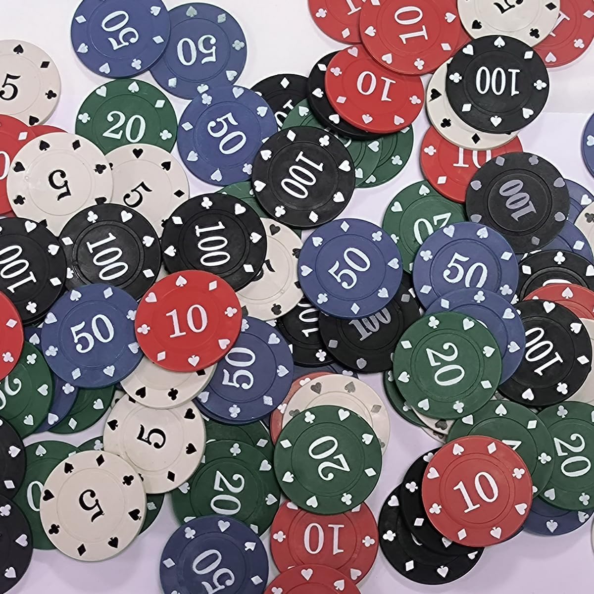 Poker Chips Set with Denominations and Holder L331380