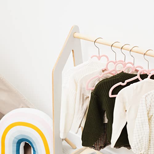 Montessori Wooden Clothing Rack for Toddler Wardrobe Storage (Dark Walnut) C9851