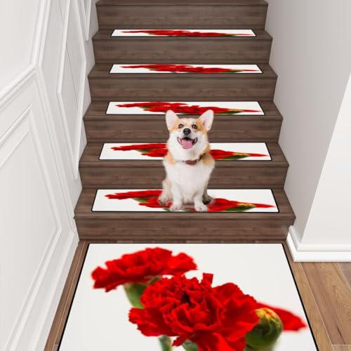 Stair Treads Carpet with Landing Non-Slip Wooden Steps Stair Runner Rug R5700