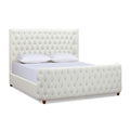 Jennifer Taylor Home Brooklyn King Tufted Panel Bed Headboard and Footboard Set, Opal Grey Velvet