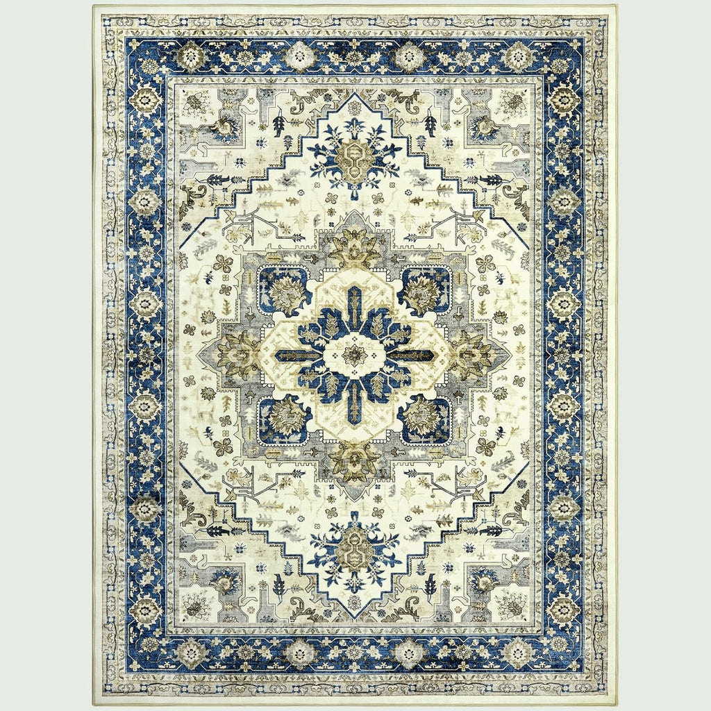 Vintage Washable Area Rug 10x14 for Living Room C1476
