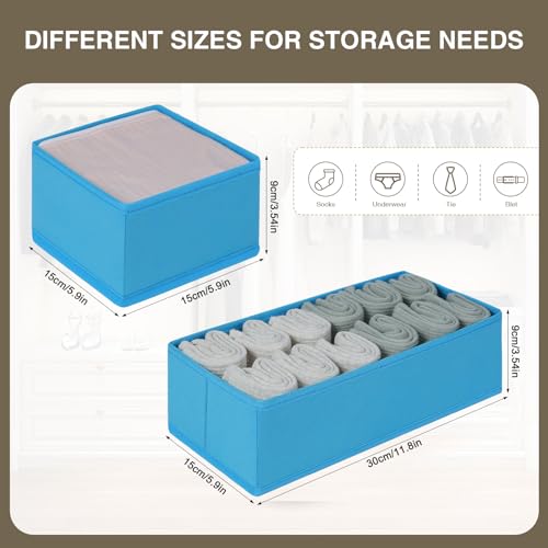 DIMJ Drawer Organizer Clothes, Set of 4 Foldable Fabric Dividers, Light Grey L613