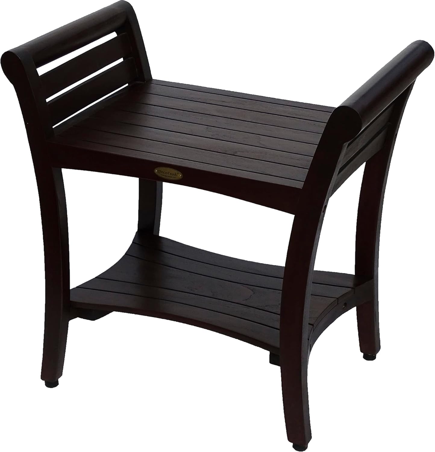 DecoTeak Symmetry 24" Teak Shower Bench with Safety Arms M9098